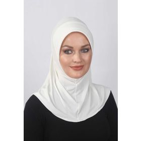 Moda Çizgi Takmatik Hazır Beyaz Şal