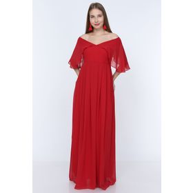 Moda Labio Ml020300X Kırmızı Melek Kol Kadın Elbise
