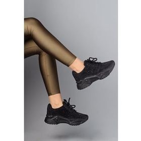 Modabuymus Dofi Siyah Taşlı Sneaker Kadın Spor Ayakkabı
