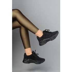 Modabuymus Dofi Siyah Taşlı Sneaker Kadın Spor Ayakkabı