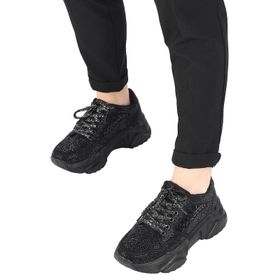 Modabuymus Dofi Siyah Taşlı Sneaker Kadın Spor Ayakkabı
