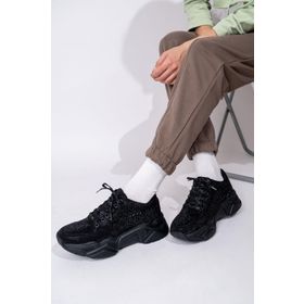 Modabuymus Dofi Siyah Taşlı Sneaker Kadın Spor Ayakkabı