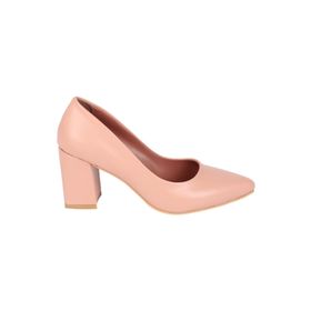 Modabuymus Erkly Stiletto Kalın Pudra Pembe Kadın Topuklu Ayakkabı
