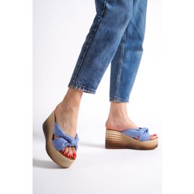 Modabuymus Pointy Kot Rengi Batik Dolgu Topuklu Kadın Terlik