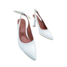 Modabuymus Pony Arkadan Fiyonklu Stiletto Beyaz Kadın Topuklu Ayakkabı