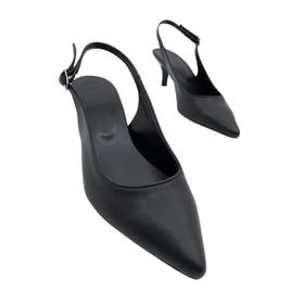 Modabuymus Sas Kısa Siyah Stiletto Kadın Topuklu Ayakkabı