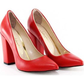 Modabuymus Stiletto Kırmızı Süet Topuklu Kadın Ayakkabı