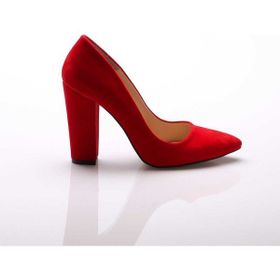 Modabuymus Stiletto Kırmızı Süet Topuklu Kadın Ayakkabı