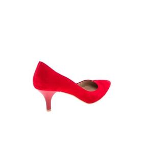 Modabuymus Stiletto Kırmızı Süet Topuklu Kadın Ayakkabı