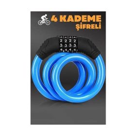 Modacar 428788 4 Şifreli 11 mm Çelik Halat Scooter Bisiklet Kilidi