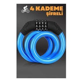 Modacar 428788 4 Şifreli 11 mm Çelik Halat Scooter Bisiklet Kilidi