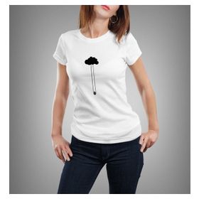 ModaHep Beyaz Baskılı Kadın T-Shirt