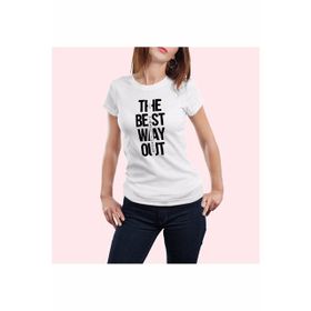 ModaHep Beyaz Baskılı Kadın T-Shirt
