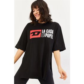 ModaHep Siyah Baskılı Kadın T-shirt