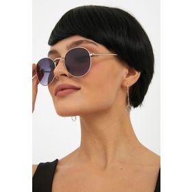 ModaLand Gümüş Çerçeve Siyah Cam Unisex Yuvarlak Güneş Gözlüğü