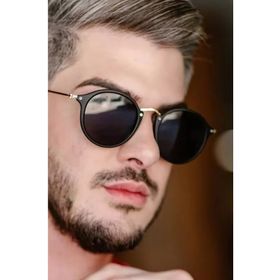 ModaLand Pablo Black Retro Yuvarlak Erkek Güneş Gözlüğü