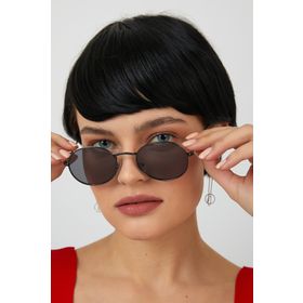 ModaLand Siyah Retro Özel Tasarım Elips Unisex Model Güneş Gözlüğü