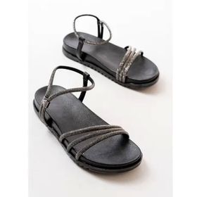 Modaleesta 1001-1100 Siyah Taşlı Kadın Sandalet