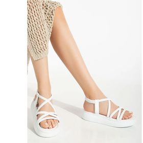 Modaleesta 24413-841 Beyaz Dolgu Topuk Kadın Sandalet