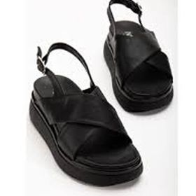 Modaleesta 24422-1164 Siyah Dolgu Topuk Kadın Sandalet