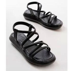 Modaleesta 841-841 Siyah Lastikli Kadın Sandalet