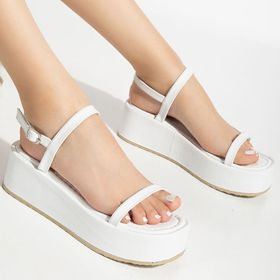 Modaleesta 861-1027 Beyaz Dolgu Topuk Kadın Sandalet