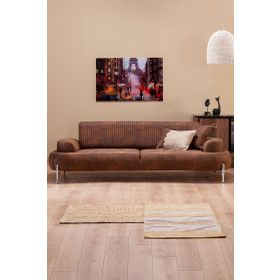 Modalife Cross Kahve Üçlü Yataklı Kanepe