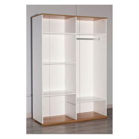 Modalife Eva 402 4 Kapaklı 2 Çekmeceli Ceviz Beyaz Gardrop