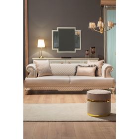 Modalife Hürrem Krem Üçlü Yataklı Kanepe