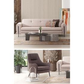Modalife Salda 3+1 Krem Kahve Salon-Oturma Odası Koltuk Takımı
