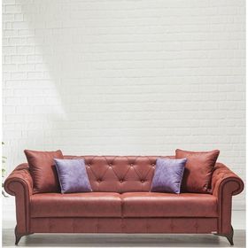 Modalife Valentino Bordo Üçlü Yataklı Kanepe