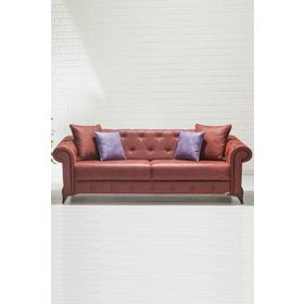 Modalife Valentino Bordo Üçlü Yataklı Kanepe