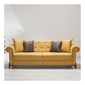 Modalife Valentino Sarı Üçlü Yataklı Kanepe