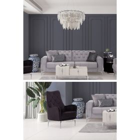 Modalife Vivaldi 3+1 Gri-Siyah Salon-Oturma Odası Koltuk Takımı