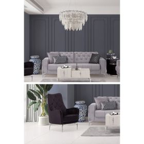 Modalife Vivaldi 3+1 Gri-Siyah Salon-Oturma Odası Koltuk Takımı