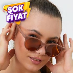 Modalucci Kahverengi Round Kemik Unisex Güneş Gözlüğü