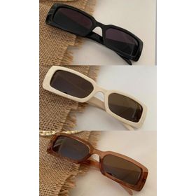 Modalucci Vintage Model Baklava Desen Detaylı Siyah Bal Bej Rengi Unisex Güneş Gözlüğü