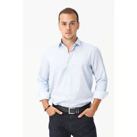 Modaplaza 2144 Mavi Slim Fit Kesim Uzun Kol Erkek Gömlek