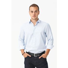Modaplaza 2144 Mavi Slim Fit Kesim Uzun Kol Erkek Gömlek