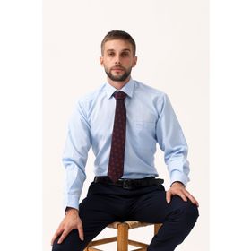 Modaplaza 2144 Mavi Slim Fit Kesim Uzun Kol Erkek Gömlek