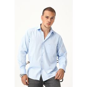 Modaplaza 2144 Mavi Slim Fit Kesim Uzun Kol Erkek Gömlek