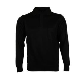 Modarar RAR00645 Siyah Polo Yaka Yünlü Klasik Normal Kesim Erkek Kazak