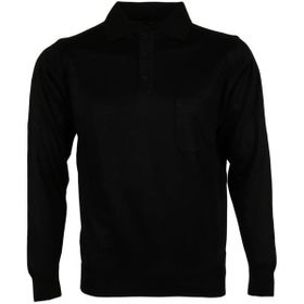 Modarar RAR00645 Siyah Polo Yaka Yünlü Klasik Normal Kesim Erkek Kazak