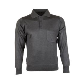 Modarar RAR00649 Gri Polo Yaka Yünlü Klasik Normal Kesim Erkek Kazak