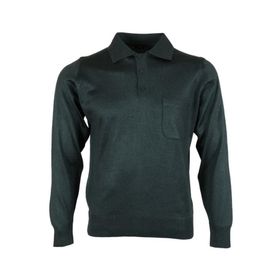 Modarar RAR00651 Yeşil Polo Yaka Yünlü Klasik Normal Kesim Erkek Kazak