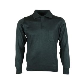Modarar RAR00651 Yeşil Polo Yaka Yünlü Klasik Normal Kesim Erkek Kazak
