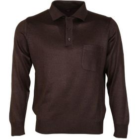 Modarar RAR00684 Polo Yaka Yünlü Koyu Kahverengi Klasik Normal Kesim Erkek Kazak