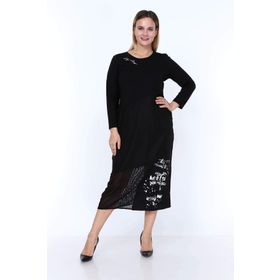 Modayız 9C-0515 Siyah Kol İncili Elbise