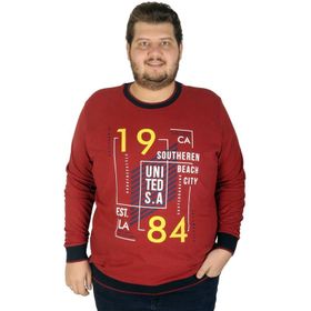 Mode XL 19136 Bordo Erkek Sweatshirt