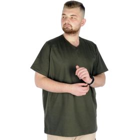Mode XL 20032 Haki V Yaka Basic Erkek T-Shirt